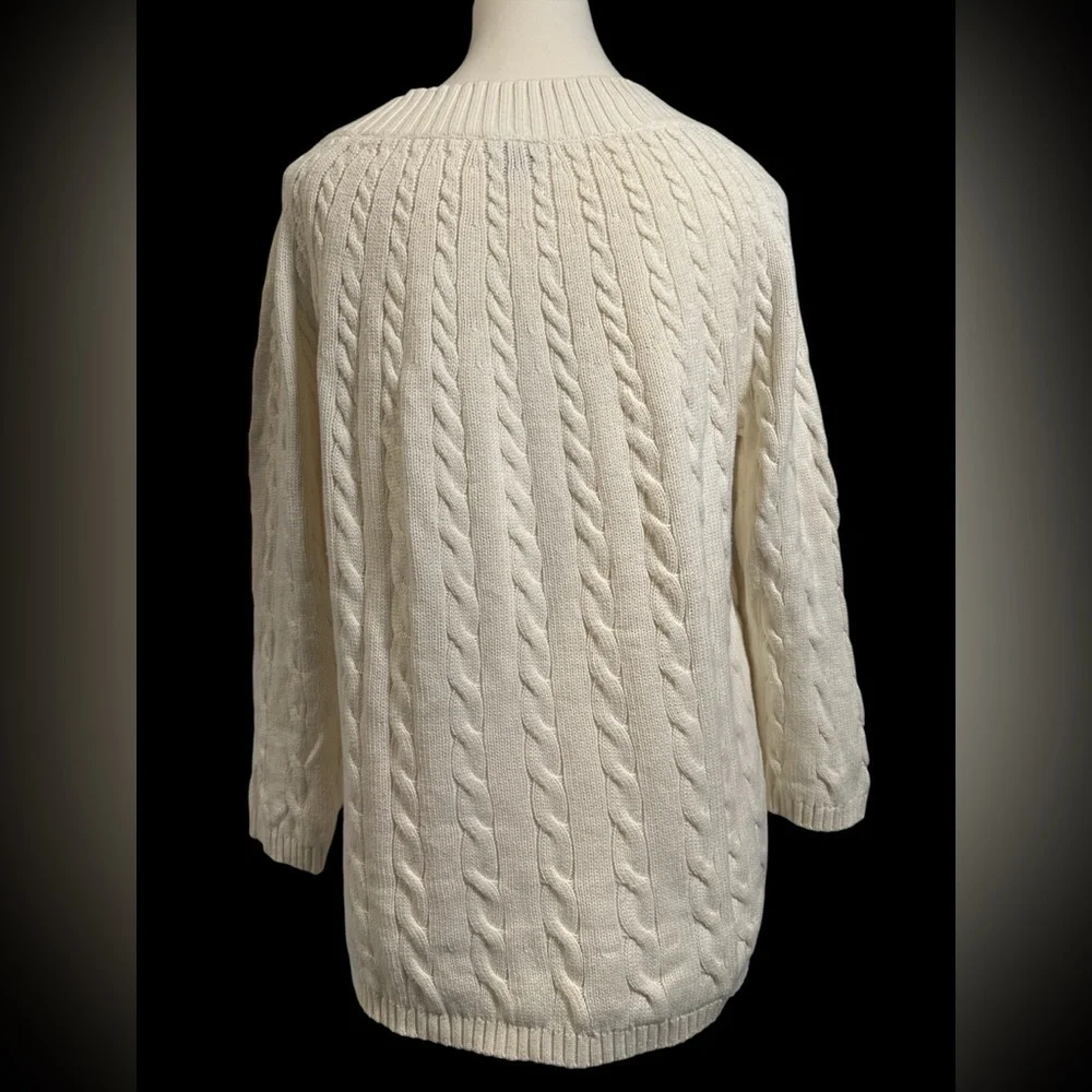 Talbots Cream Cable Knit Sweater